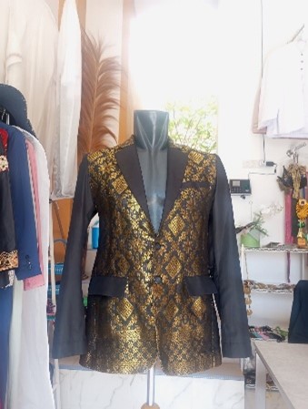Jas Hitam Tenun Gold