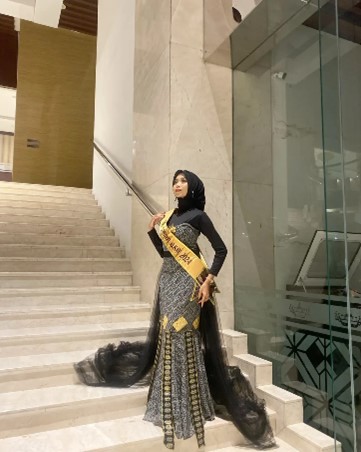 Long Dress Etnik Hitam Silver